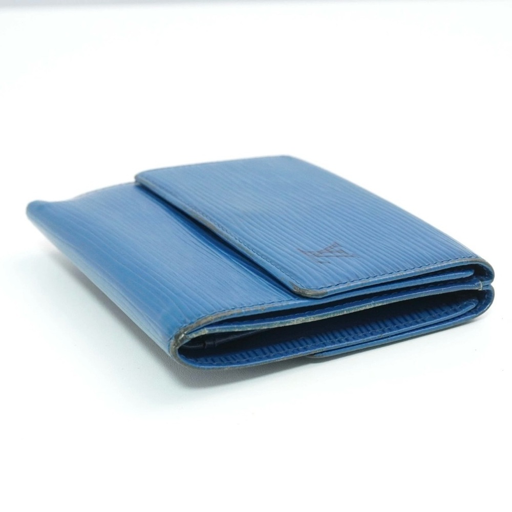 Authentic Louis Vuitton Logo Monogram Blue Epi Leather Envelop Sarah Wallet - Picture 11 of 12